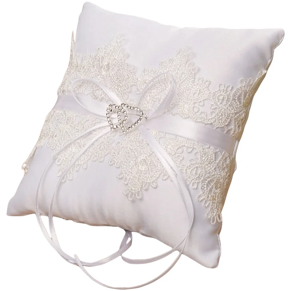 

Lace Decorative Wedding Ring Pillow Flower Girl Ring Bearer Cushion Engagement Proposal Wedding Party Supplies Romantic Ceremony