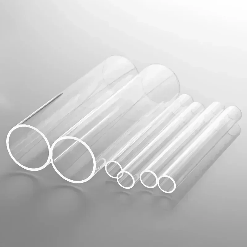 High Purity OD60 ID54 L1500mm Silica Quartz Glass Tube 4Pcs for Flanges Connection and High-Temperature Resistance