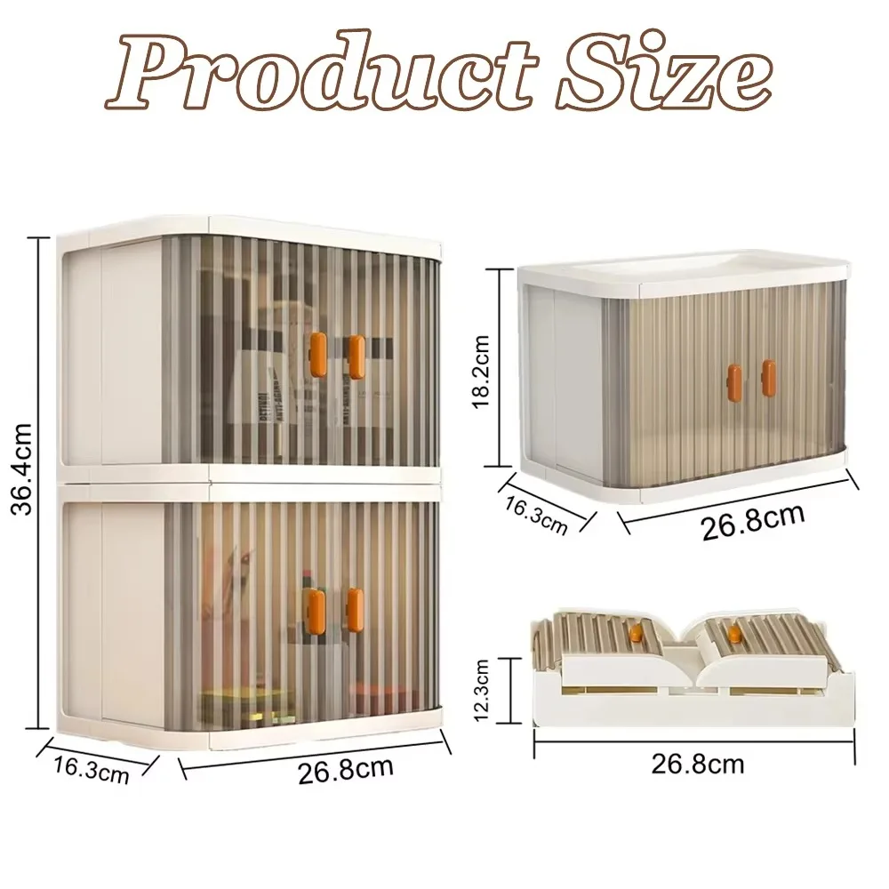 1-2 Tier Desktop Storage Box Plastic Moisture-proof Makeup Organizers Storage Drawer Save Space Cosmetics Organizer Boxes