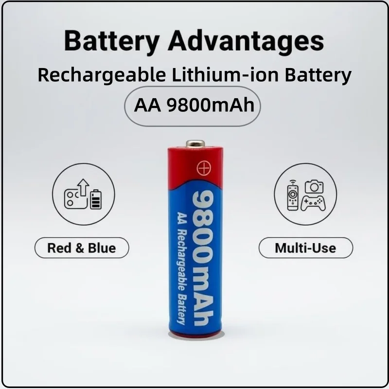 

AA Battery New High Quality 1.5V 9800mAh Rechargeable AA Battery for Computer Clock Radio Video Games Digital Came