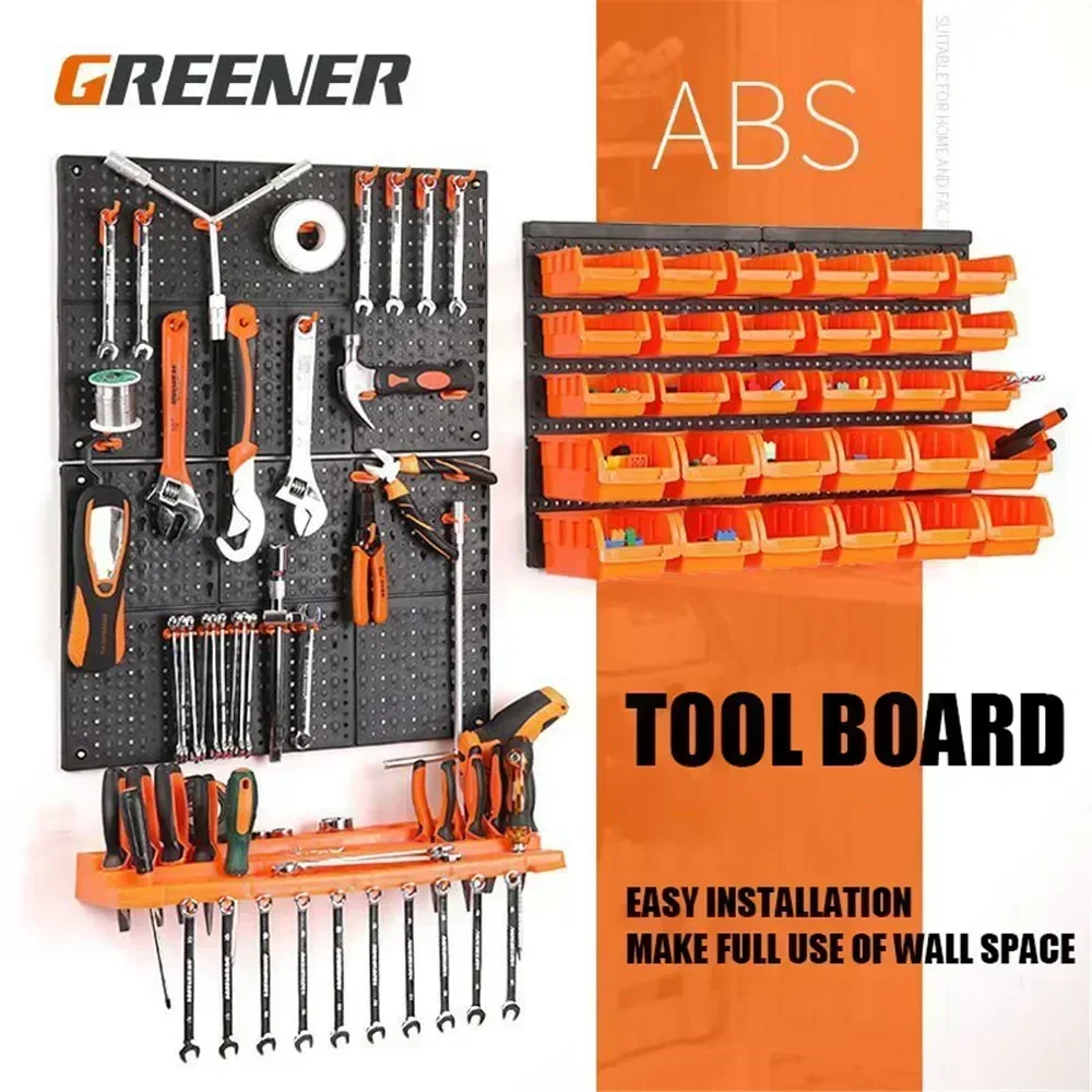 2024 Workshop Practical Wall-Mounted Hanging Box Hook Garage Tool Board Rack Parts Storage Car Professional Dedicated Hardware