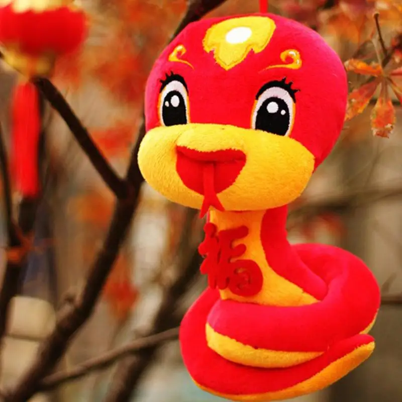 2025 ano novo chinês mascote tradicional dos desenhos animados cobra boneca de pelúcia pingente amarelo verde vermelho cobra pythons brinquedo de pelúcia decoração para casa