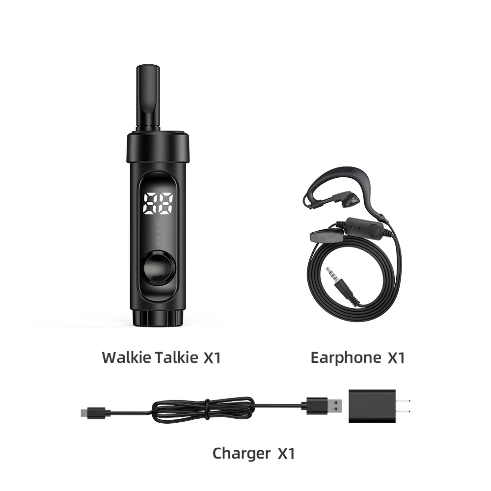 Getien 1Q Pencil Mini Walkie Talkie 4 Pcs Walkie-talkies Portable Two Way Radio Station for Restaurant Hotel USB Type C