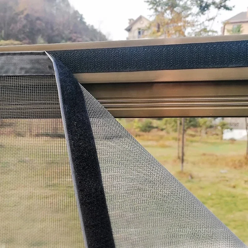 2024 NEW Magnetic Screen Windows Mosquito Net Customized size Black Invisible Fiberglass Mesh Air Tulle Anti insect fly Curtains