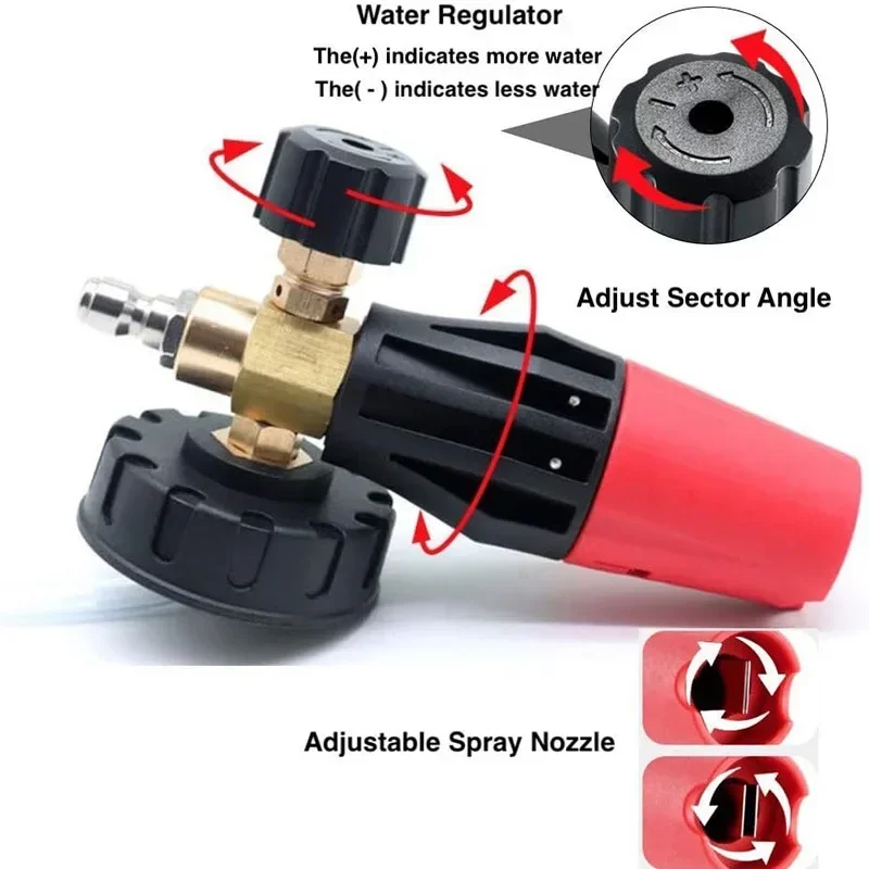 High Pressure PA Foam Big Mouth Foam Spray Can Adjust Snow Bubble High Pressure Car Washing Gun Spray Can 5 Nozzles