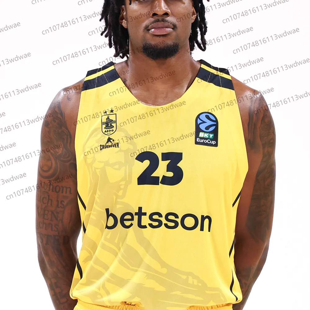 اليونانية كرة السلة جيرسي سريعة الجافة قميص رياضي كيت AEK BC كرة السلة جيرسي Akil ميتشل ذاكرة الهاس ΣсыВВН 23 كرة السلة جيرسي