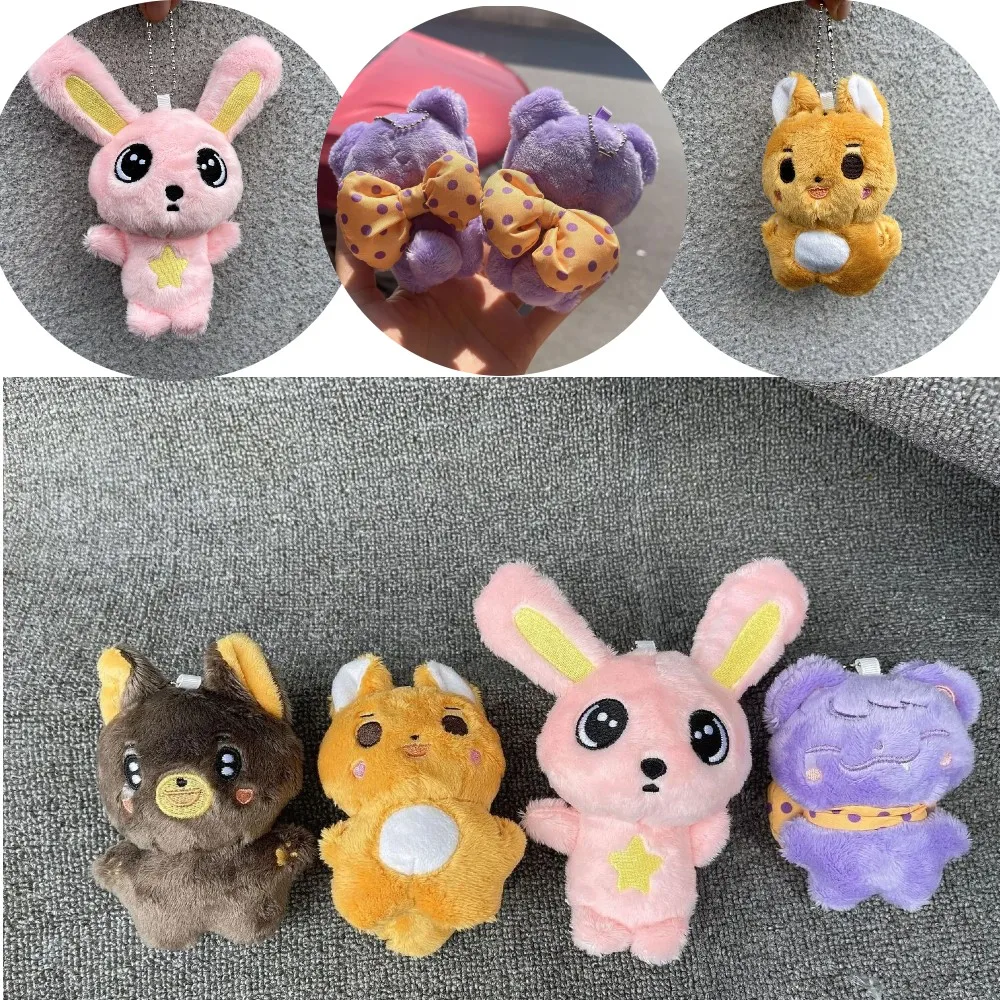 10CM ATEEZ Plush Doll Keychain SeongHwa YeoSang Super Soft Short Plush Cartoon Cute Rabbit Pendant Bag Car Key Ring Fans Gift