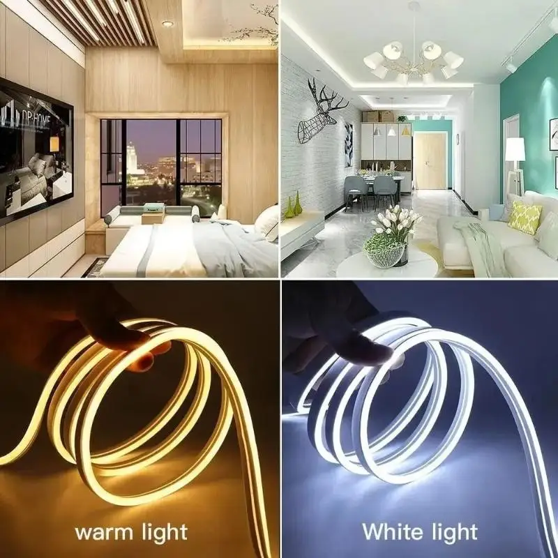 Flexible Silicone LED Strip Light 220V Waterproof Freely Cuttable for Gaming Room E-sports Area Ambient Lighting