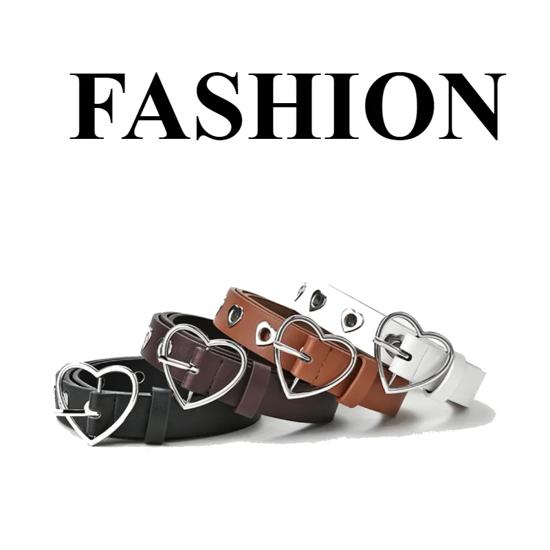 New Arrival Stylish Minimalist Heart-Shaped Versatile Everyday Jeans Belt—Heart-Shaped Perforated Women’s Leather Belt