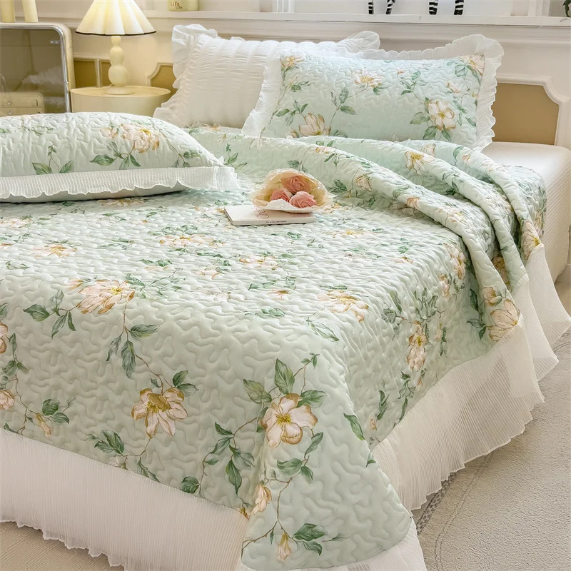 Bonenjoy 1pc Lyocell Bedspread Summer Bed Cover Quilted Bed Linen Skin-friendly Mattress Protector cubrecamas (No Pillowcase)