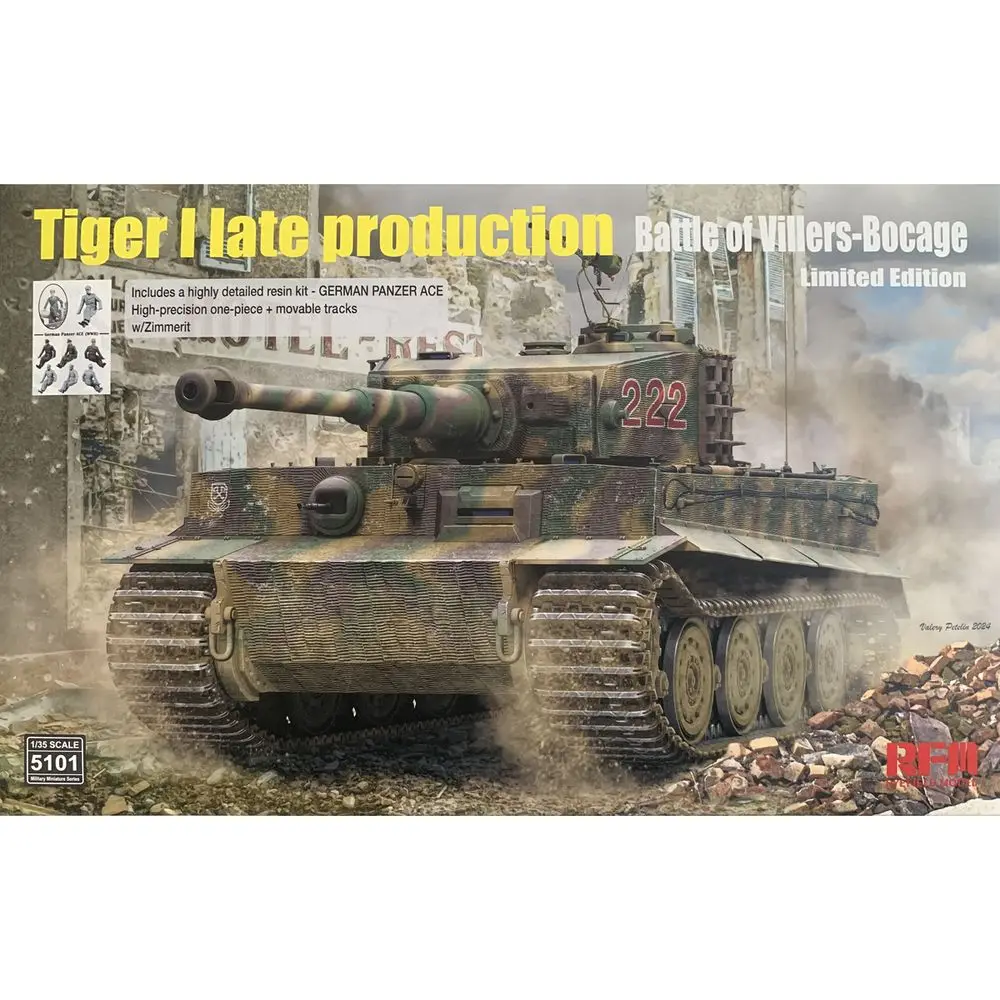 RYEFIELD-modelo RFM RM-5101 1/35 Tiger I, Batalla de Villers, Bocage, Kit de modelos a escala