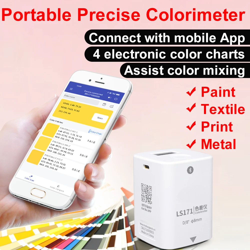 Portable Precision Colorimeter Handheld Pantone Paint Color Reader for Lab Application Color Matching Meter