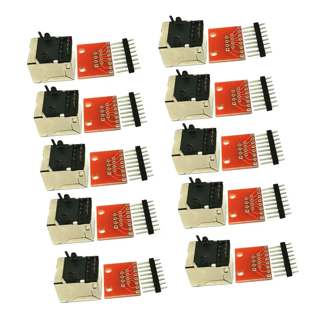 10x RJ45 8-P Pin Connectors and Adapter Kit for Ethernet Jacks