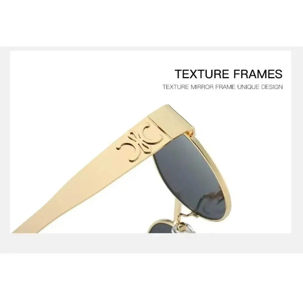 نظارات شمسية ماركة معدنية فاخرة للرجال والنساء للجنسين مصمم نظارات شمسية أنيقة بيضاوية للجنسين ظلال نظارات UV400