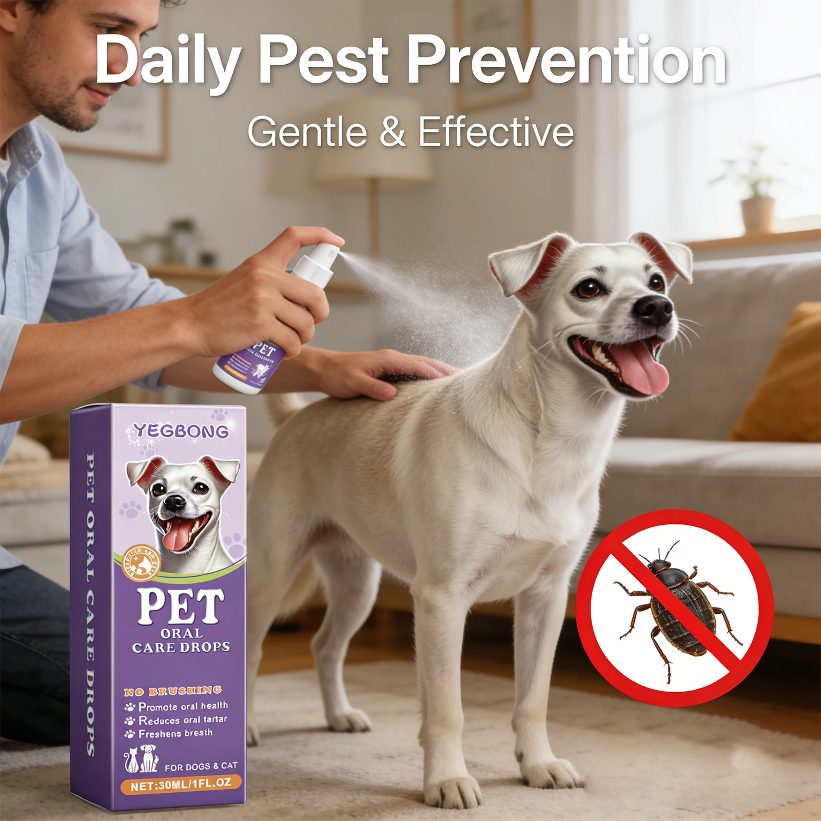 

Pet Flea Spray Spray Effectively Removing Fleas Ticks Relieve Skin Itching Natural Ingredients Non Irritating Pet Flea Repellent