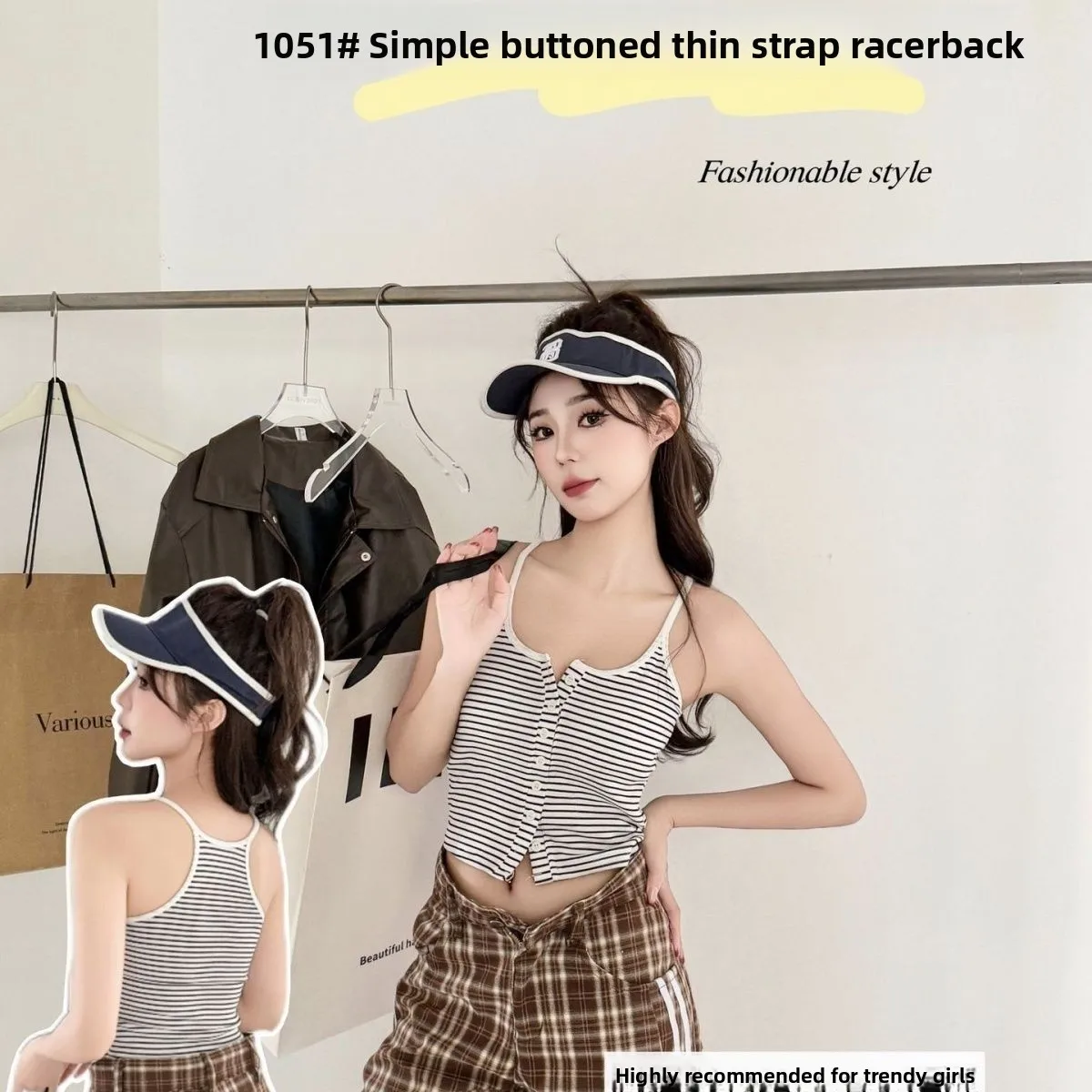 New 05 Pure Cotton Buttoned Work irt Sle Women's Vest Comfortable Fixed Chest Pad Indoor Outdoor Wear Casual Leisure