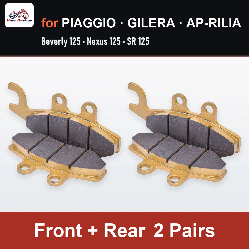 Front Rear Brake Pads for PIAGGIO GILERA AP-RILIA Beverly 125 Carnaby 125 Carnaby 200 BV 250 Beverly 250 Carnaby 250 BV 300 ATV
