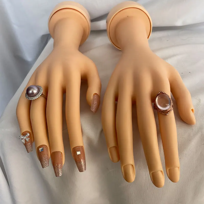 Silicon Female Hands Mannequin 28Cm Long Arm Nail Art Fake Model Watch Ring Bracelet Gloves Mannequin Hand Stand Display