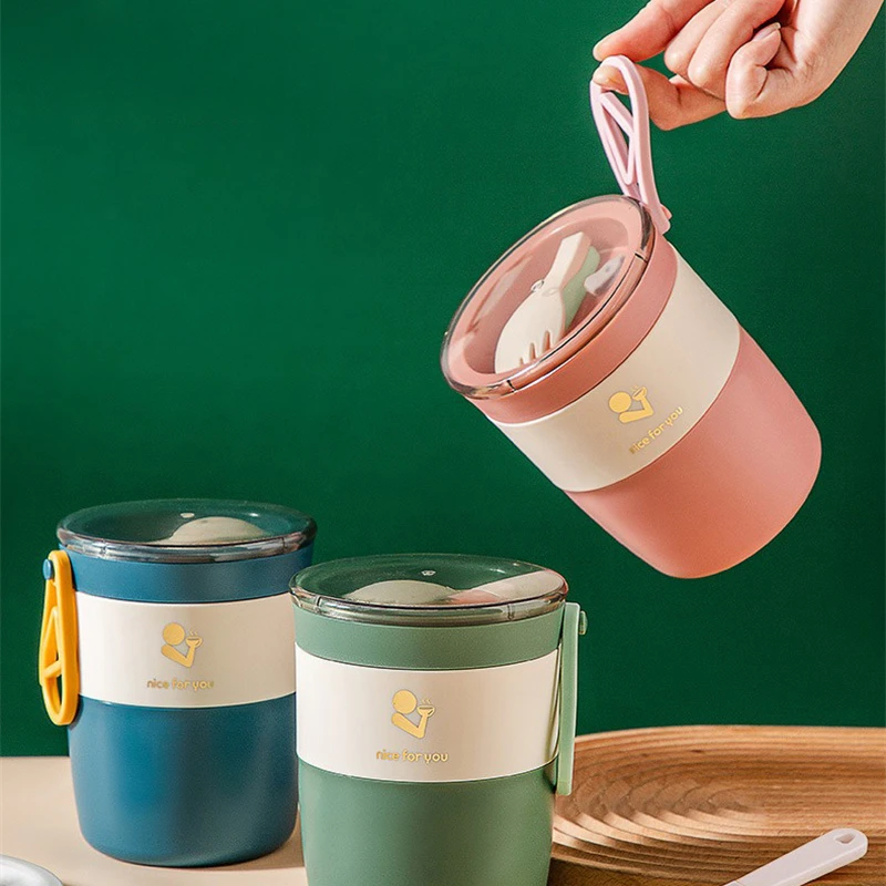 PP/304 Edelstahl Lunchbox Vakuumisolierter Lebensmittelbehälter Tragbare Mittagessen Versiegelte Thermoskanne Tasse Frühstückstasse Suppenschüssel