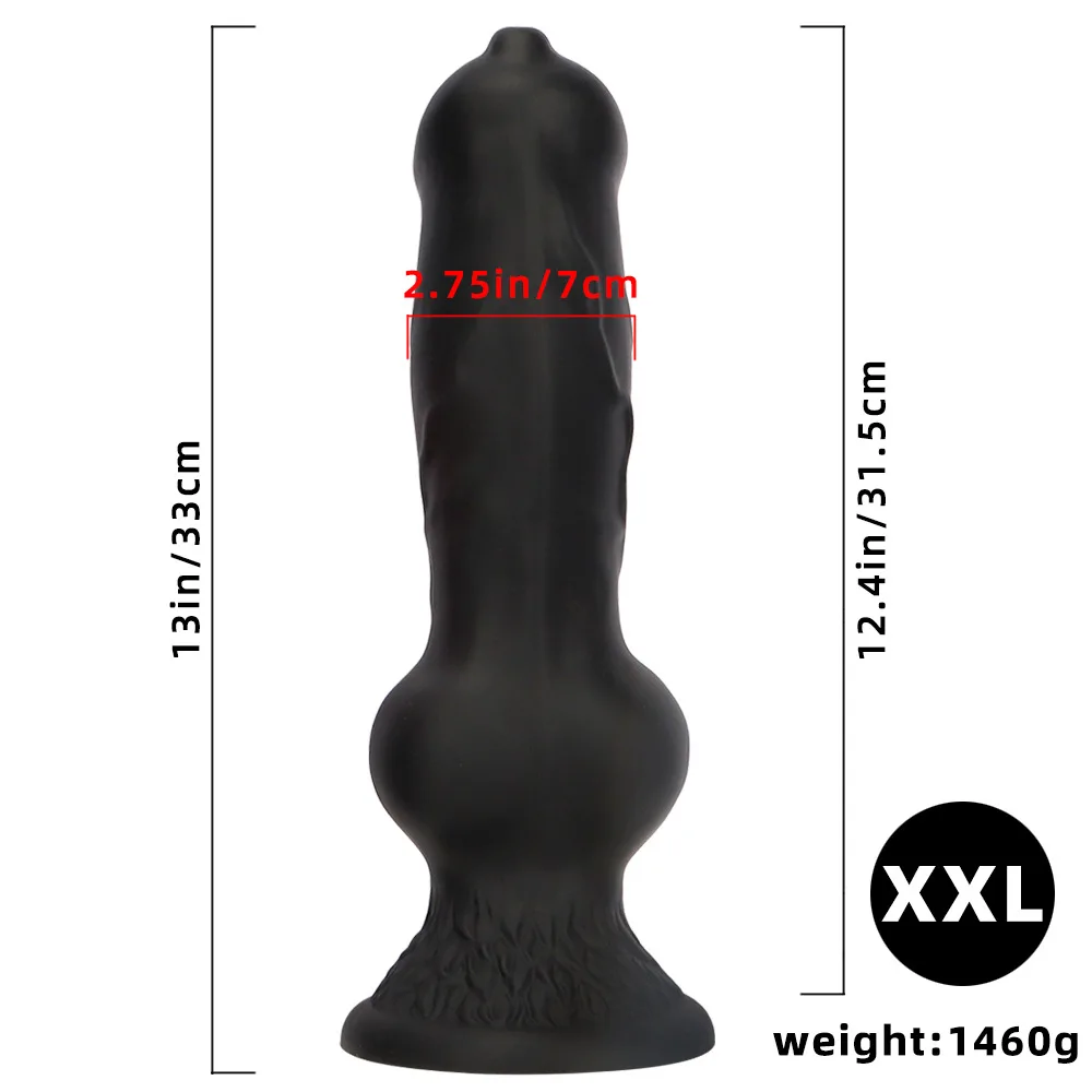 Super Huge Black Dog Knot Dildo XXL Animal Big Dildo Anal Plug Adult Sex Toys For Women Vaginal Massager G-Spot Stimulato Massag
