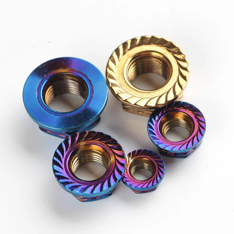 M6/M8/M10/M12 Motorcycle Burnt Titanium Nuts 304 Stainless Steel Color Gold Screw Caps Electric Bike Bike Conversion Lock Nuts