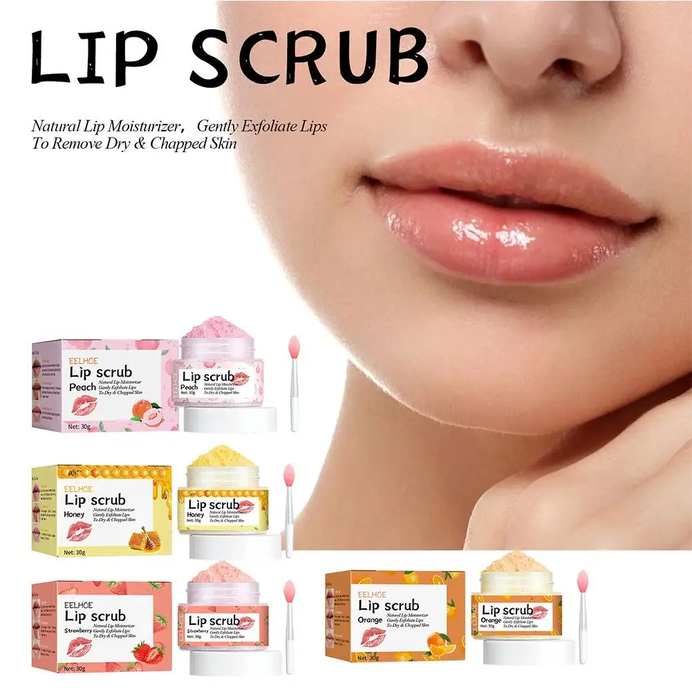 Peach Lip Scrub Exfoliating Lightening Fade Lip Lines Anti Dryness Removing Dead Skin Moisturizing Care Makeup Lip Care