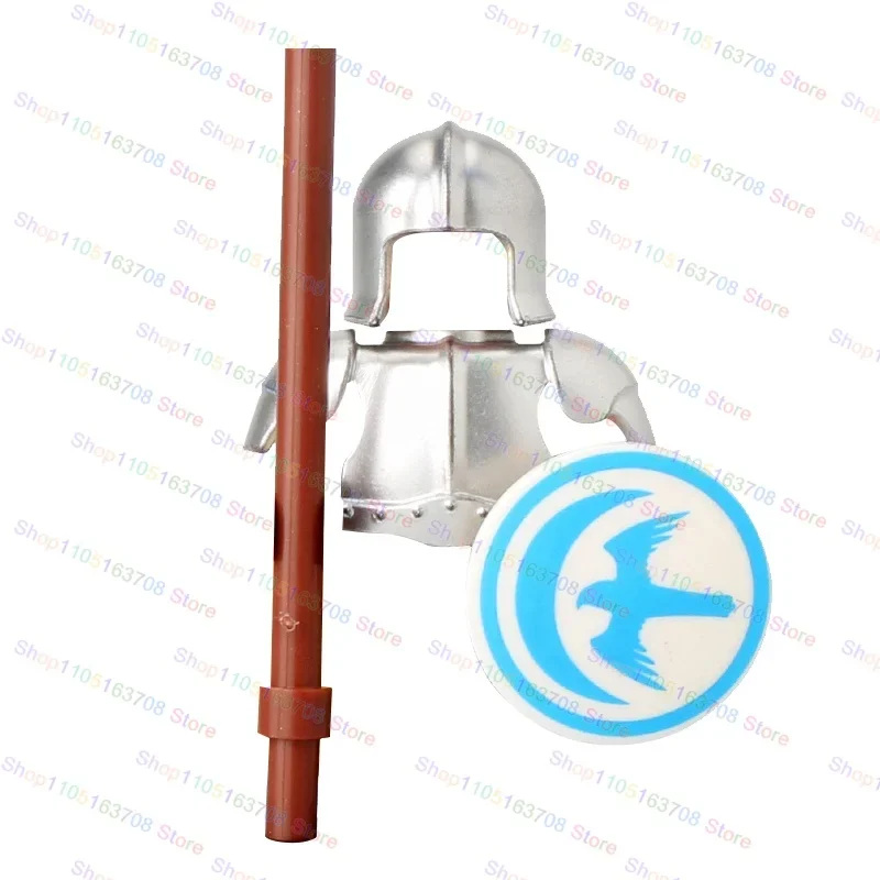 جنود القرون الوسطى الطوب تجميعها درع الملحقات التعليمية اللبنات عمل أرقام اللعب هدية للأطفال KT1073