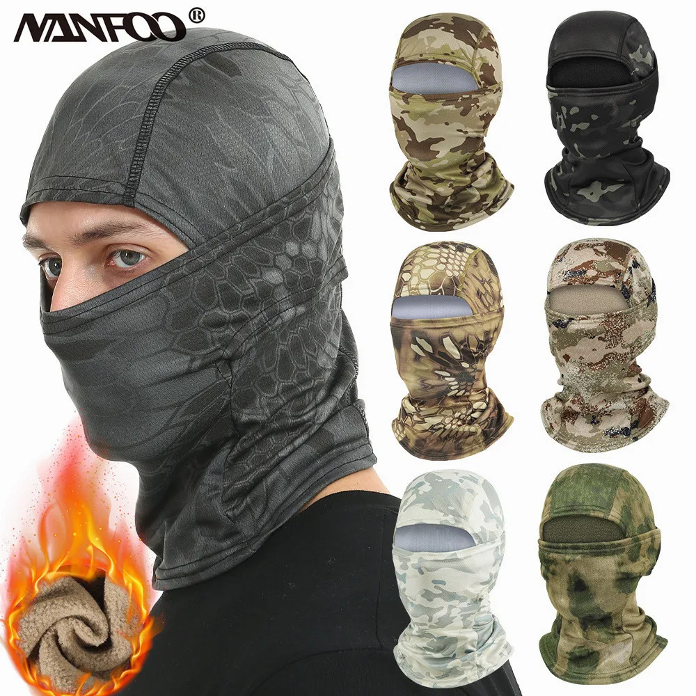 Hotselling Multi-Colors Bionic Camouflage Hunting Fishing Headgear Breathable Sunscreen Fleece Thermal Cycling Head Face Mask