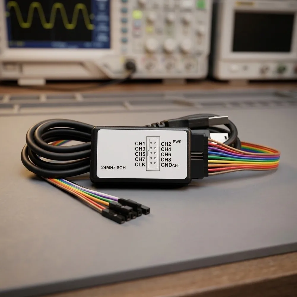USB 24MHz 8CH For Logic Analyzer Z7W8 Series 24M Sampling Rate High PC Black Debug Tool For FPGA Microcontroller UART