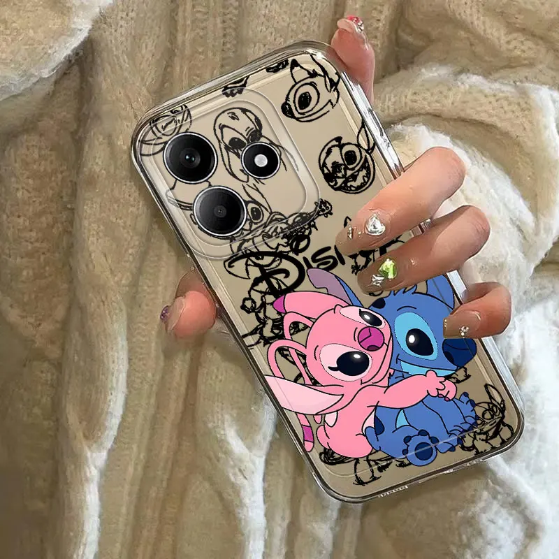 Custodia per telefono per Xiaomi Redmi Note 12S 10Lite 11 14 13 12 Pro Plus 10S 11S 10Pro Cover trasparente Disney Stitch Love