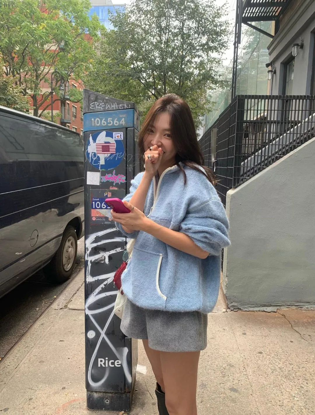 Sudadera con capucha suave Plu para mujer, ajuste holgado con cremallera, informal, cómoda, larga, con cuello levantado, Color Blo, decorativa, Street Sle