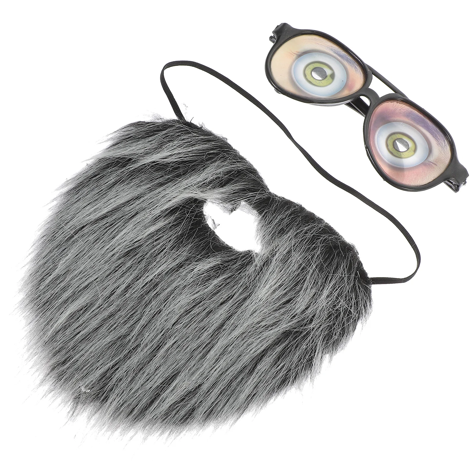 1 set divertente festa cosplay baffi finti barba set di occhiali realistico realistico costume di Halloween foto prop per adulti