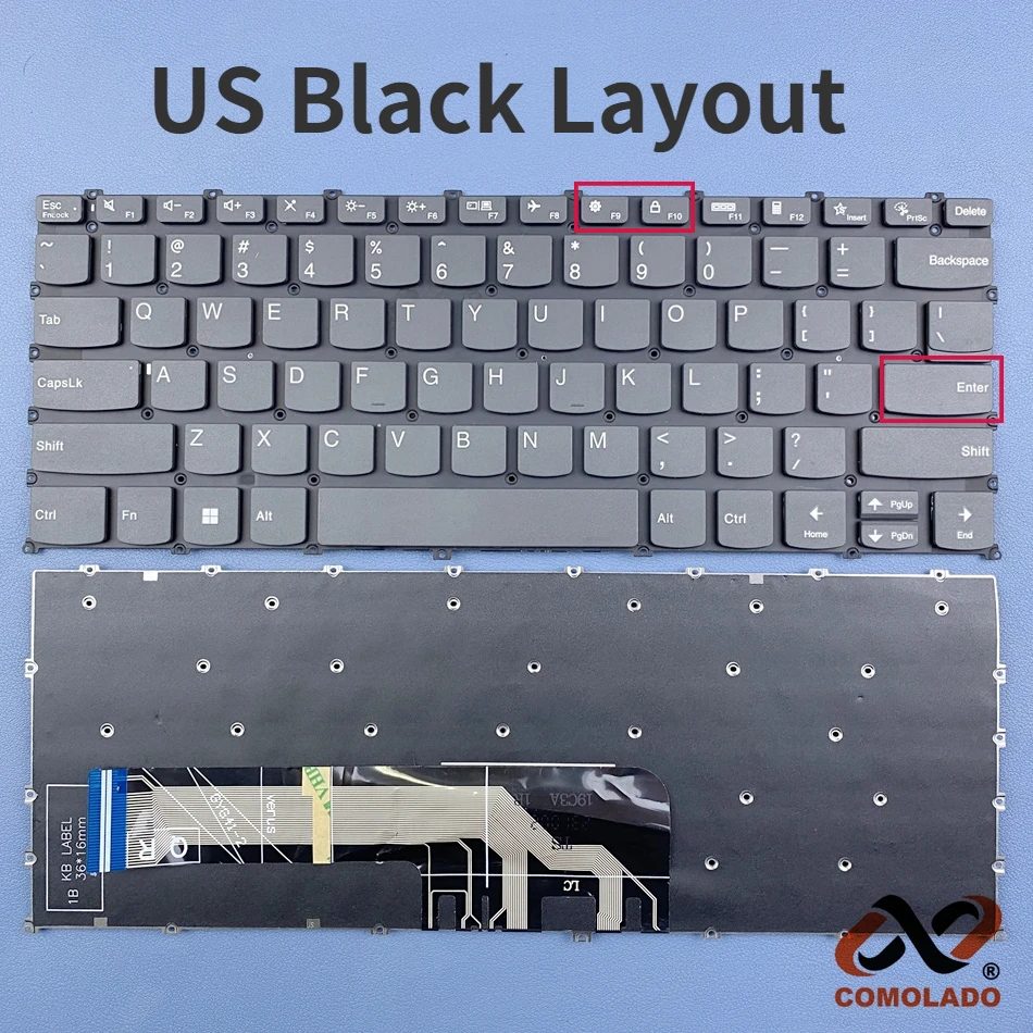 US Keyboard for Lenovo Yoga Slim 7 Pro-14ACH5,Pro-14ARH5,Pro-14IHU5,Pro-14ITL5 AIR 14 2020 Series