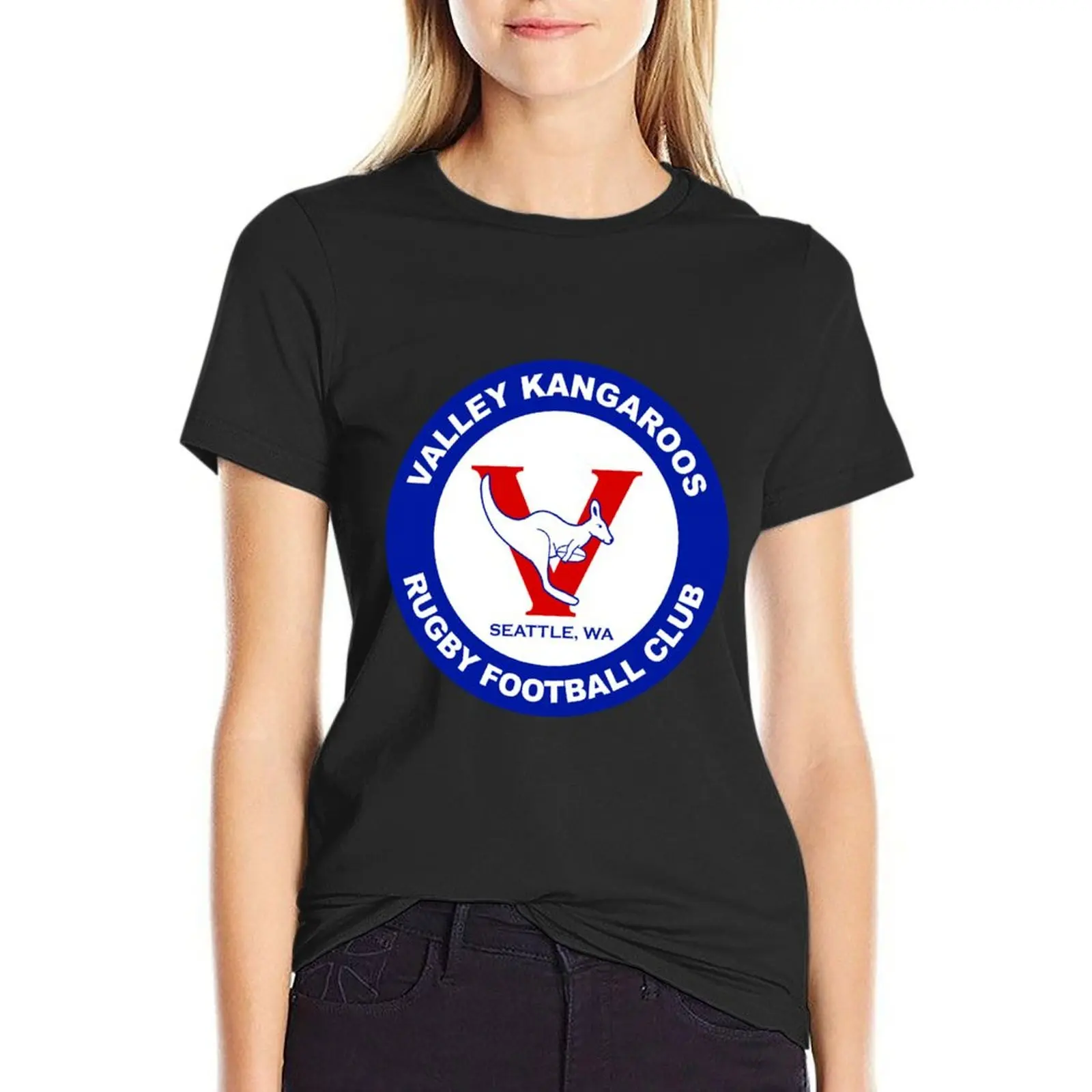 

Valley Kangaroos Circular T-Shirt oversized funny tees clothes for Women