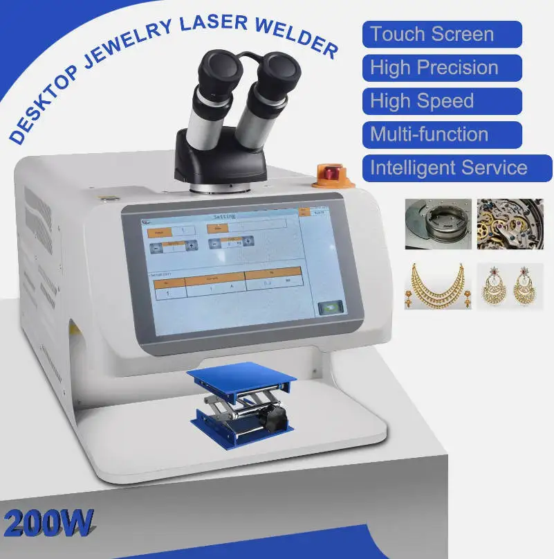 

160J 200 Вт ювелирный точечный лазерный сварочный аппарат CCD с сенсорным экраном, микро-YAG, припой для золота, серебра, стоматологического кольца, ремонта часов