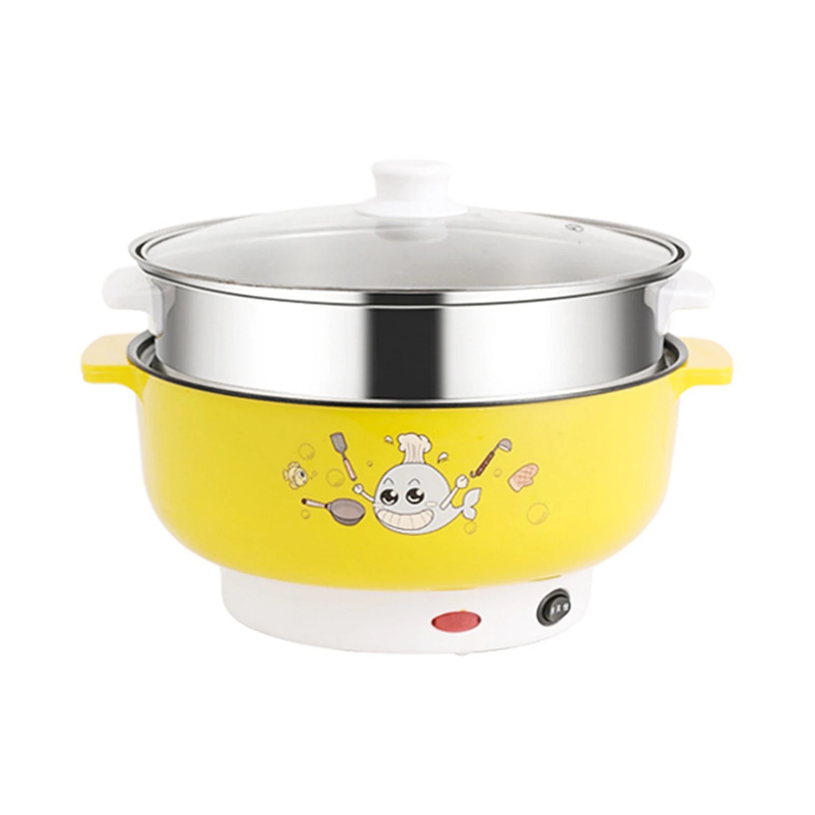 Single Layer Portable Electric Hot Pot Large Capacity Pot with Anti Scald Handle for Home Dormitory Office Use