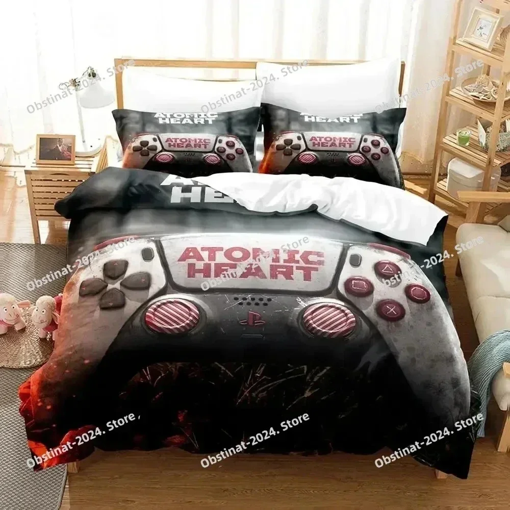 Top Game Atomic Heart Bedding Set Printed single Comforter Quilt Bed Cover Duvet Cover Pillow Case 3 Pieces Sets Kids Adult Size