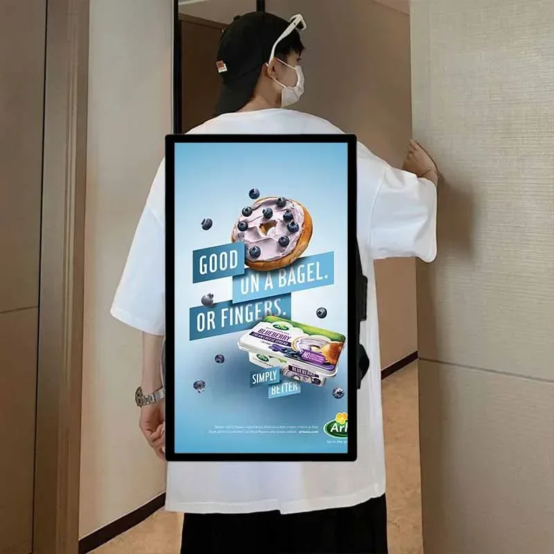 Wholesale Human Walking Advertising Billboard Portable Lcd Backpack Digital Signage Advertising Digital Signage