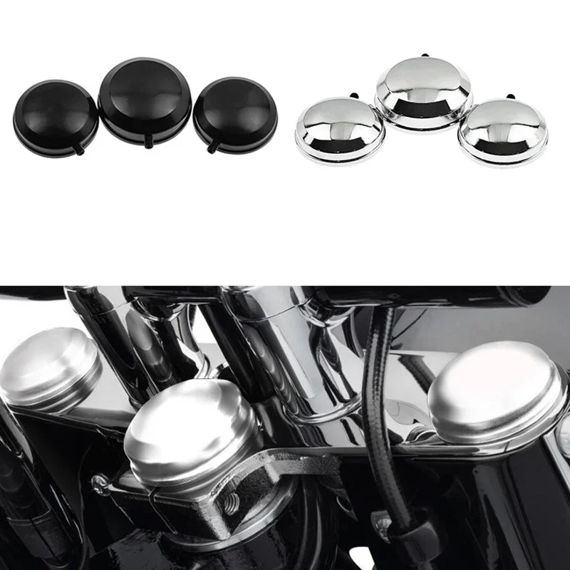 Motorcycle Upper Fork Stem Cover Nut Caps Triple Clamp Cover For Harley Sportster XL883 1200 Dyna Softail Fat Bob Super Glide