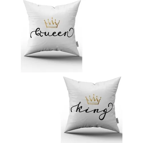 King Queen 2 Pcs. Digital Printed Pillow Set. Digital Printed Pillow Cushion Cover 43x43 cm. Home, ogis use and gift.