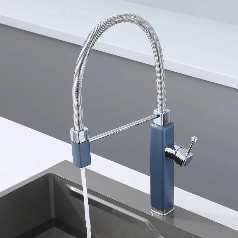 Red Pull Down Kitchen Faucets Brass Black Pull Out Sink Faucet Pull Out Sink Faucet Spring Spout Mixers Tap Hot Cold Water Crane