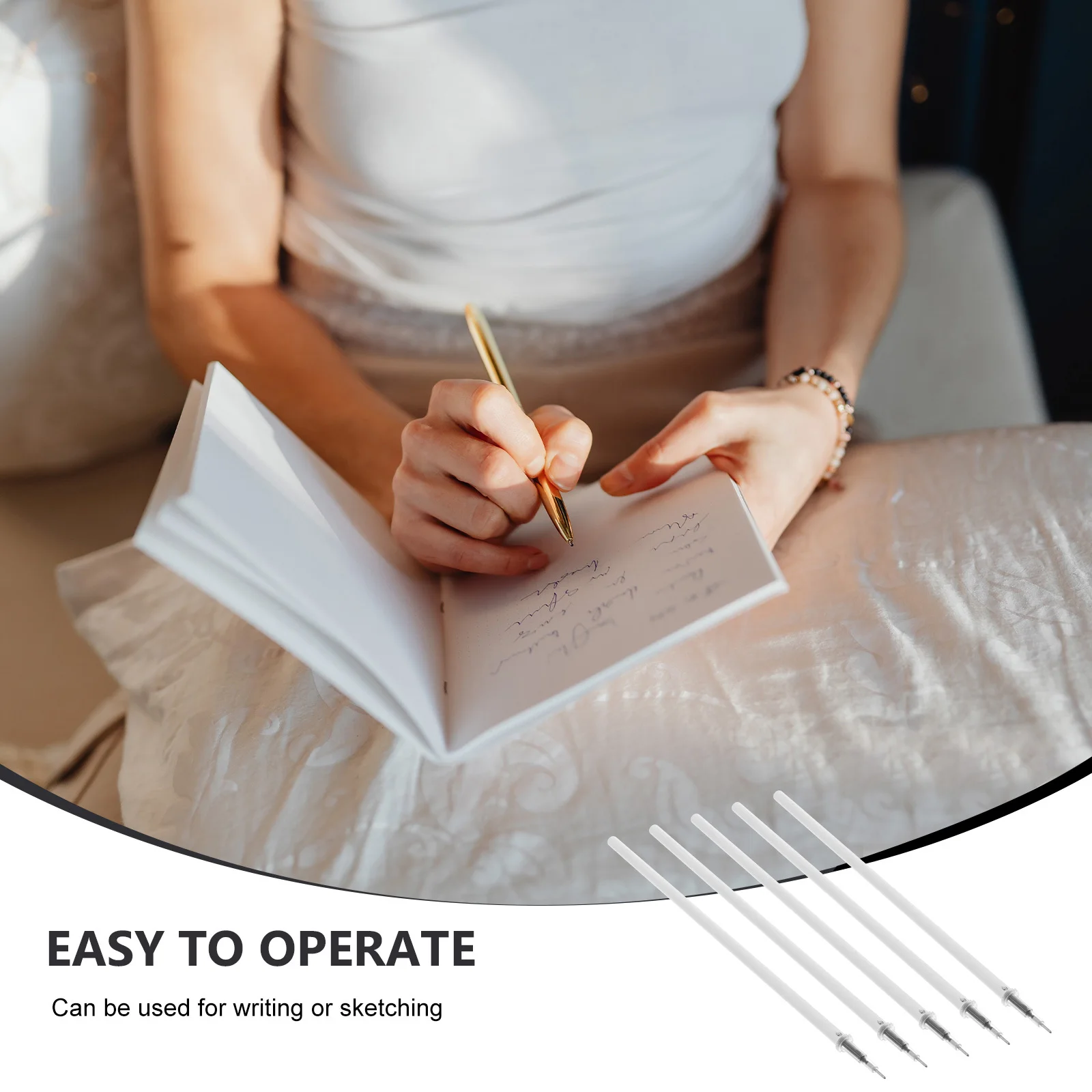 

100Pcs Gel Ink Pen Refills 0.5mm Smooth Writing Fine Point Ink Pen Replacement Refills Stationery Stationery Writing Supplies