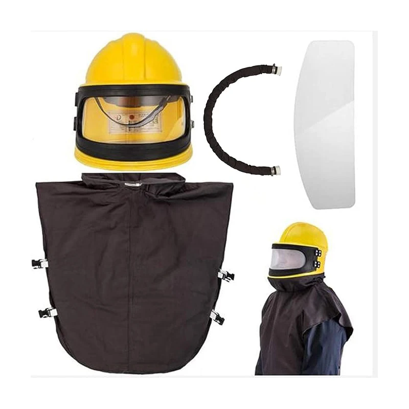 

High quality Sand blasting helmet yellow ABS sandblast hood