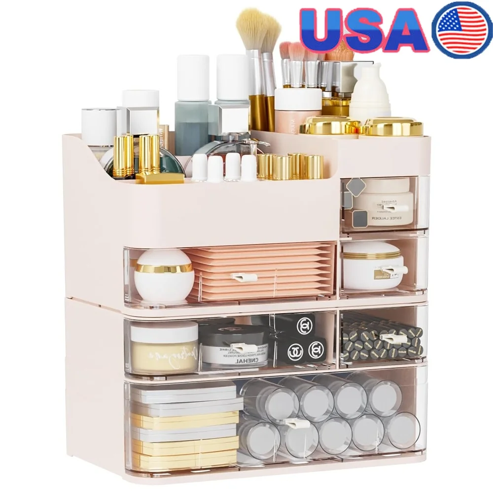 

Makeup Organizer with 6 Drawers Stackable Plastic Cosmetic Storage Dresser Vanity Ideal Gift Beauty Lovers and Artists