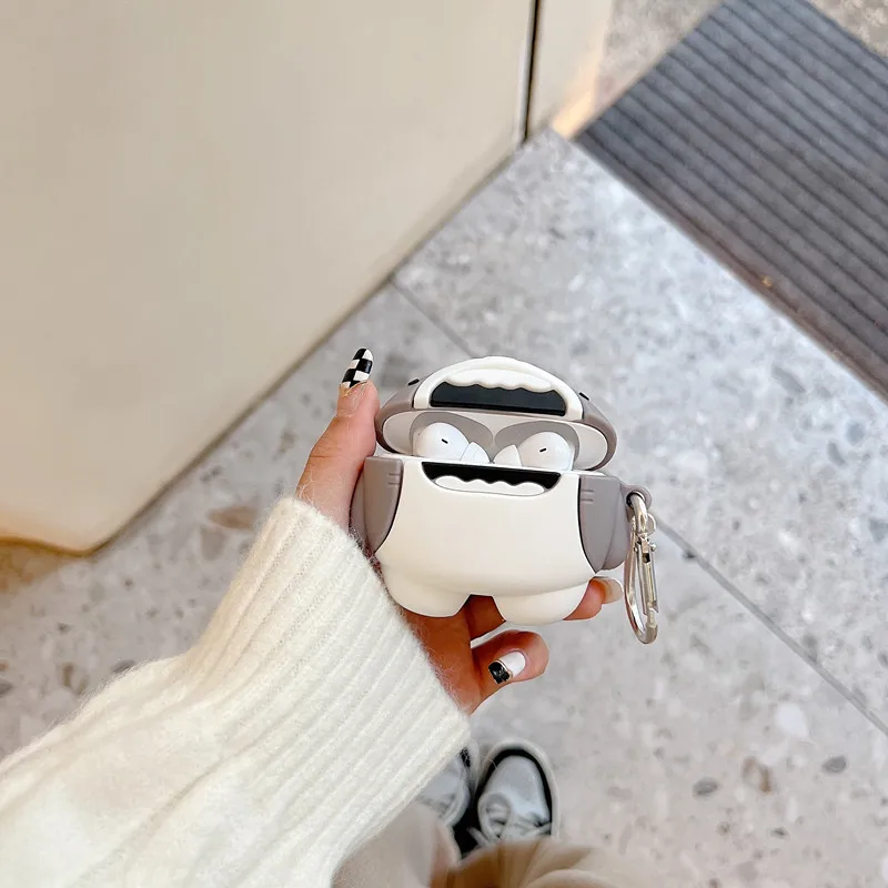 Funda de silicona blanda con dibujos de tiburón para OPPO Enco Free 2, cubierta de auriculares inalámbricos con Bluetooth para OPPO Enco, estuche de carga gratis 2