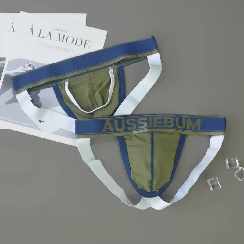 Aussiebum Nieuwe Heren Achteruitsparing Kleine Mesh Laagbouw Sexy Slipje Jeugd Dubbele String