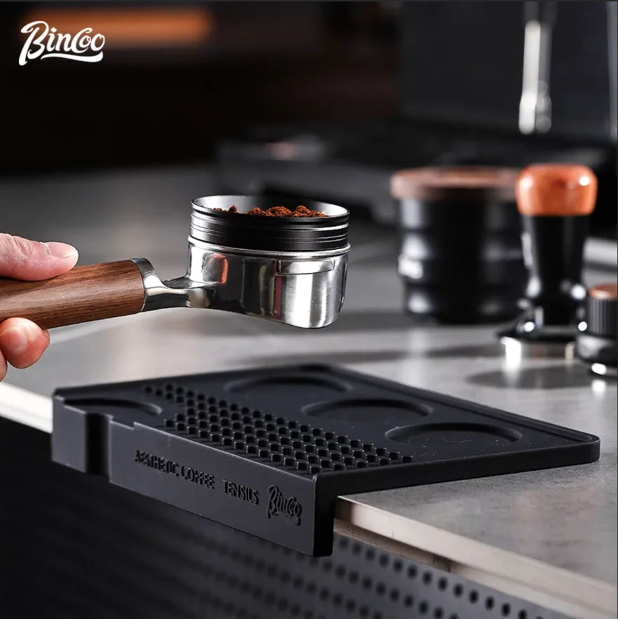 

Silicone Coffee Tamper Mat Anti-skid Espresso Silicone Mat Espresso Coffee Tamping Corner Black Thicken Mat Coffee Tamper Mat