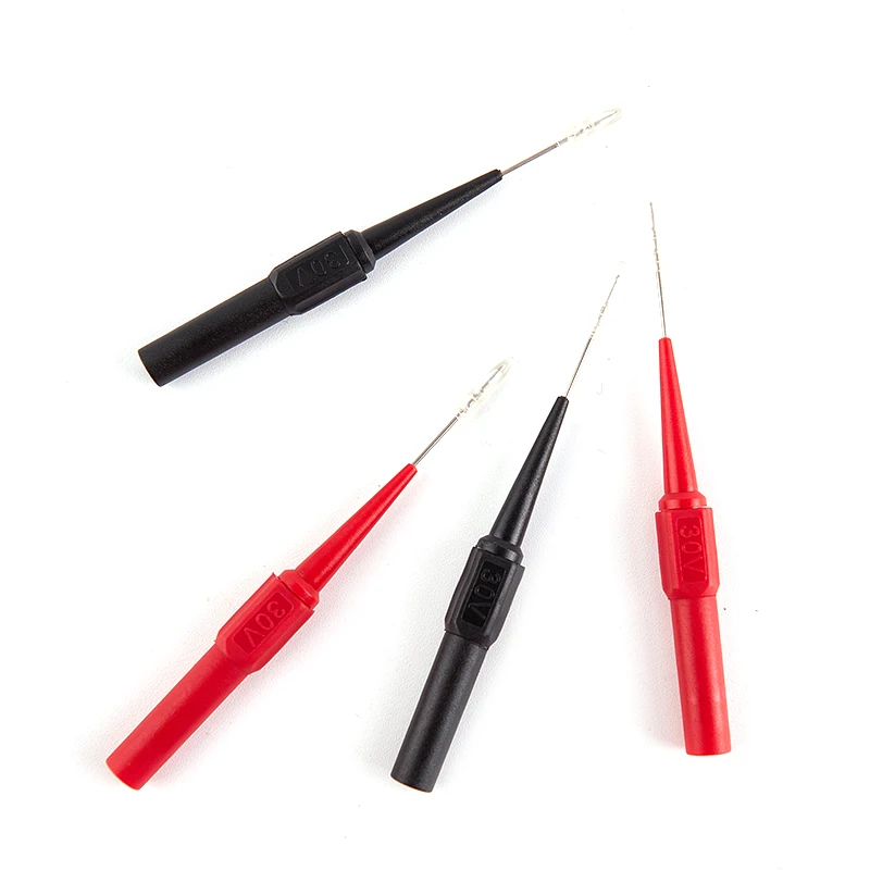 4Pc 30V Diagnostic Tool Machine Extention Back Piercing Needle Tip Probes Auto Tool Multimeter Test Lead Automotive Auto Kit