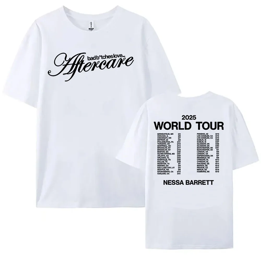 سيئة B **ches الحب الرعاية اللاحقة تي شيرت 2025 جولة حول العالم نيسا باريت التي شيرت الصيف القطن عالية الجودة تي شيرت للنساء الجرافيك المحملة