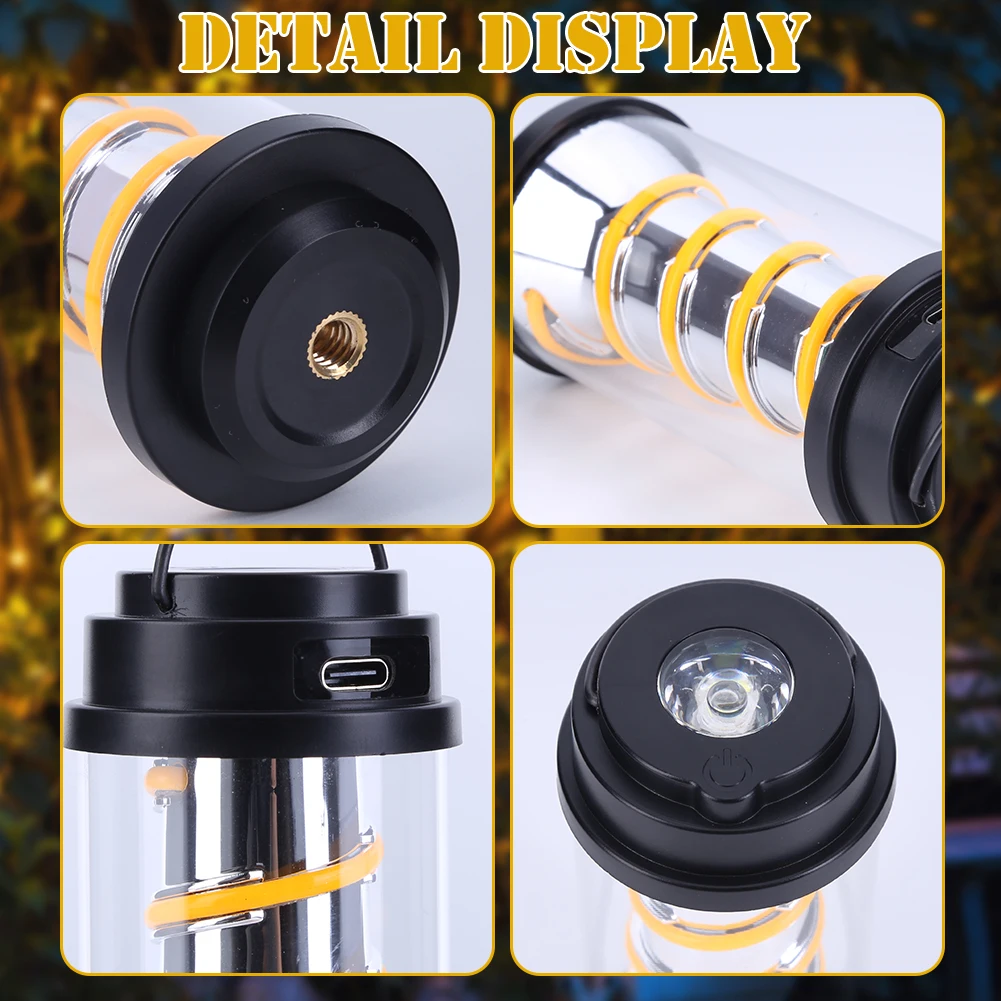 أضواء معلقة ديكور مقاوم للماء إضاءة التخييم متعددة الوظائف 2835LED تلسكوبي قابل لإعادة الشحن للمعدات الخارجية #1